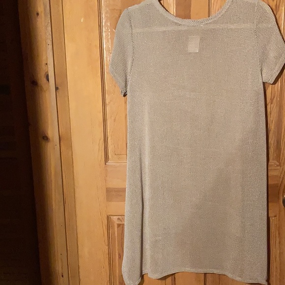 Tan high/ low dress/tunic with sparkles on the front. Super chic & comfortable. - Picture 4 of 4
